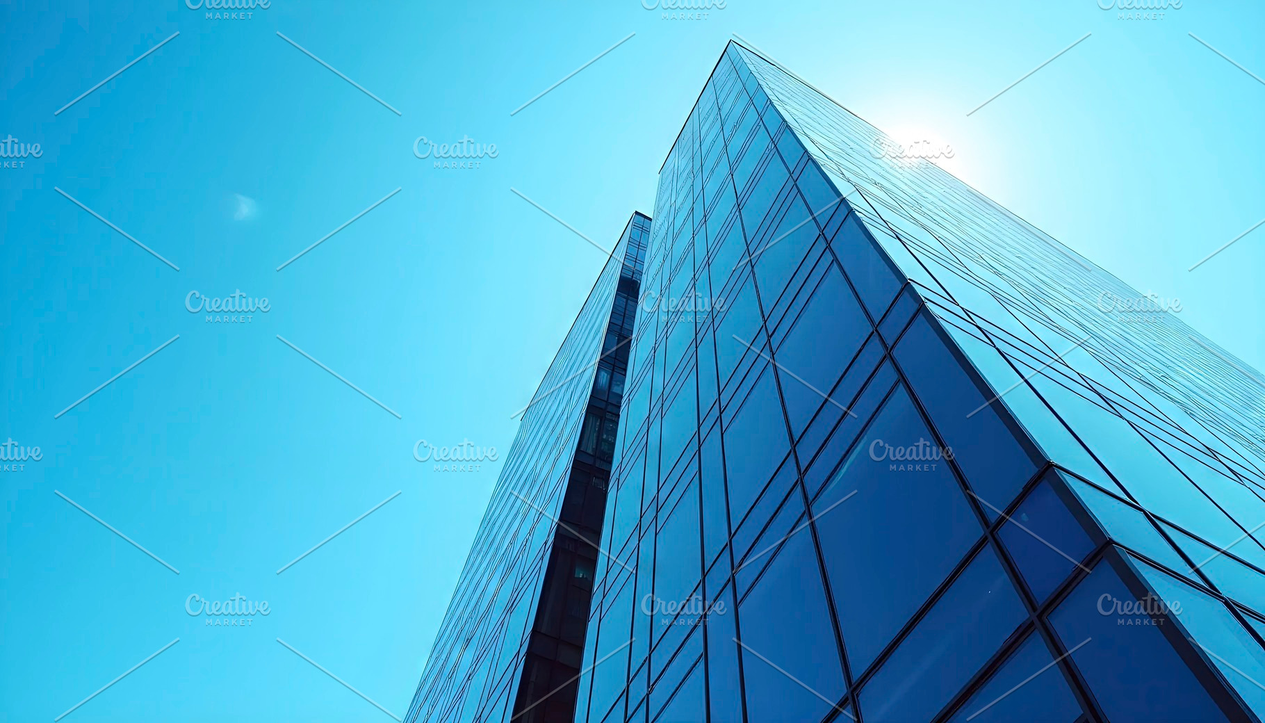 Modern Glass Office Building With Re, a Photo by LOGOCREATIVE