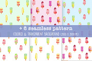 Summer Popsicles & Pattern Clip Art, a Food Illustration by MaraquelaStudio (Thumbnail 3 of 5)