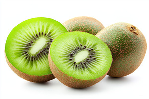 Juicy Kiwi Fruit Slices and Whole Ki, a Photo by Pixeness Studio
