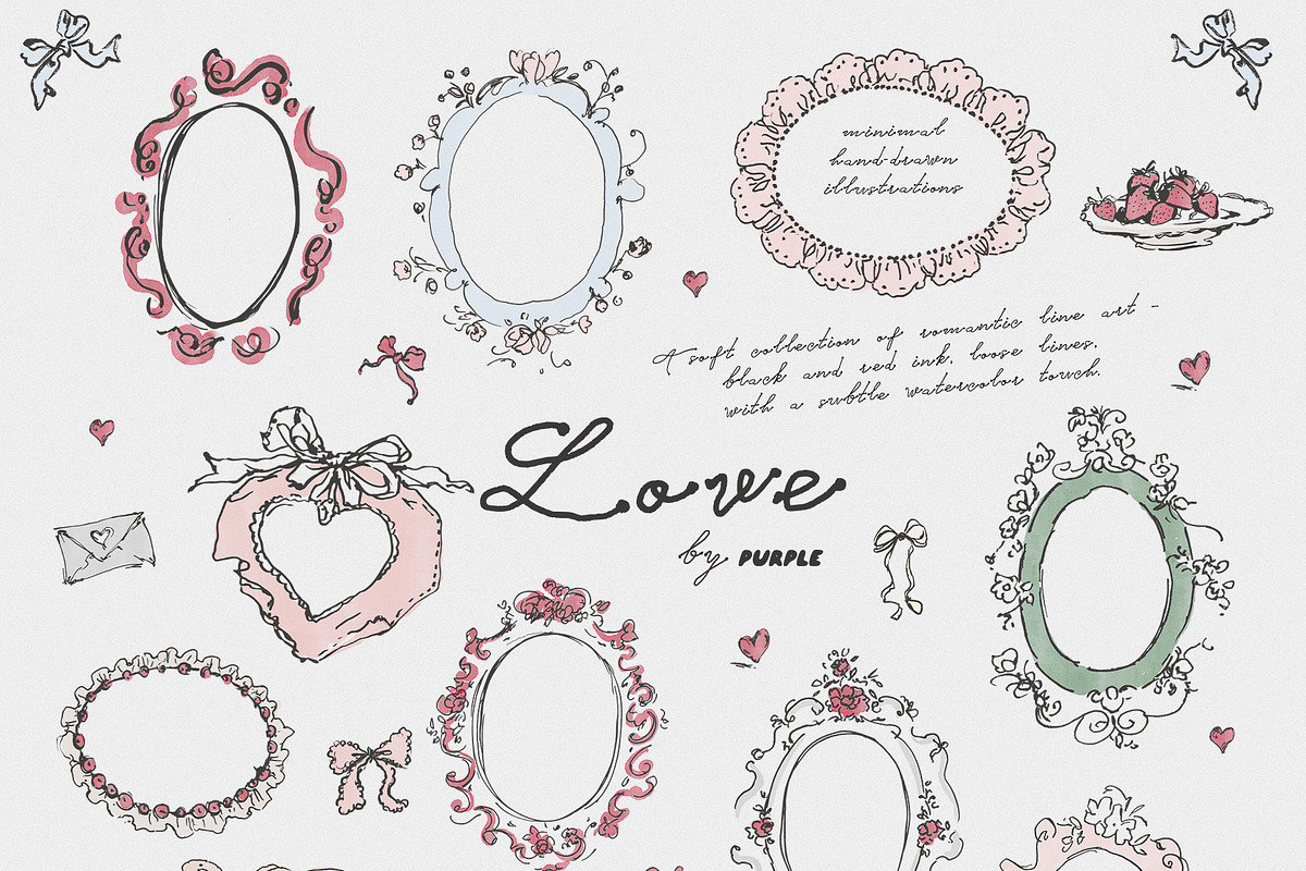 Love: Romantic Line Art, a Decorative Illustration by Purple (Photo 6 of 14)