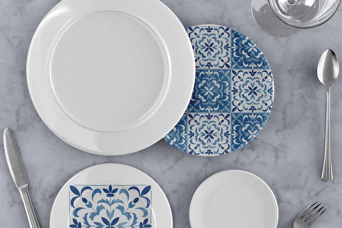 Watercolor Azulejos Collection, a Decorative Illustration by Decor Lines (Photo 7 of 13)