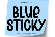 Blue Sticky, a Script Font by FreshTypeINK (Thumbnail 1 of 7)