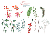 Christmas Leaves Decoration, a Seasonal Illustration by 7nov.studio (Thumbnail 5 of 7)