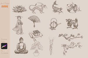 Asian Stamps Culture Traditional Art