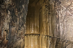 Mammoth Cave interior with layered rock formations in Kentucky USA, a Nature Photo by AS photostudio