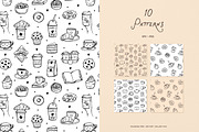 Coffee And Bakery Only Whimsical Set, a Food Illustration by ViktoriyaD (Thumbnail 10 of 14)