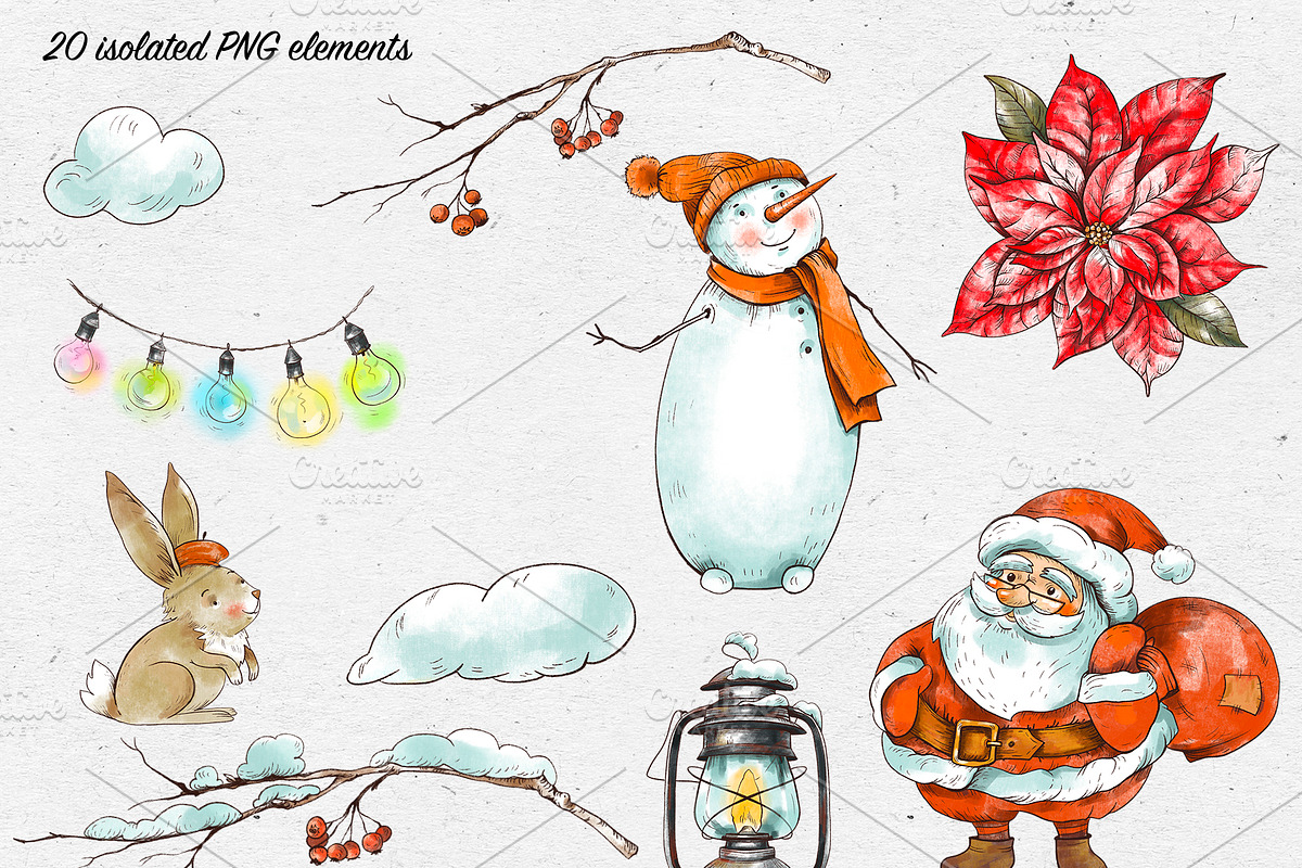 Christmas mood collection, an Animal Illustration by Belusuab (Photo 3 of 13)