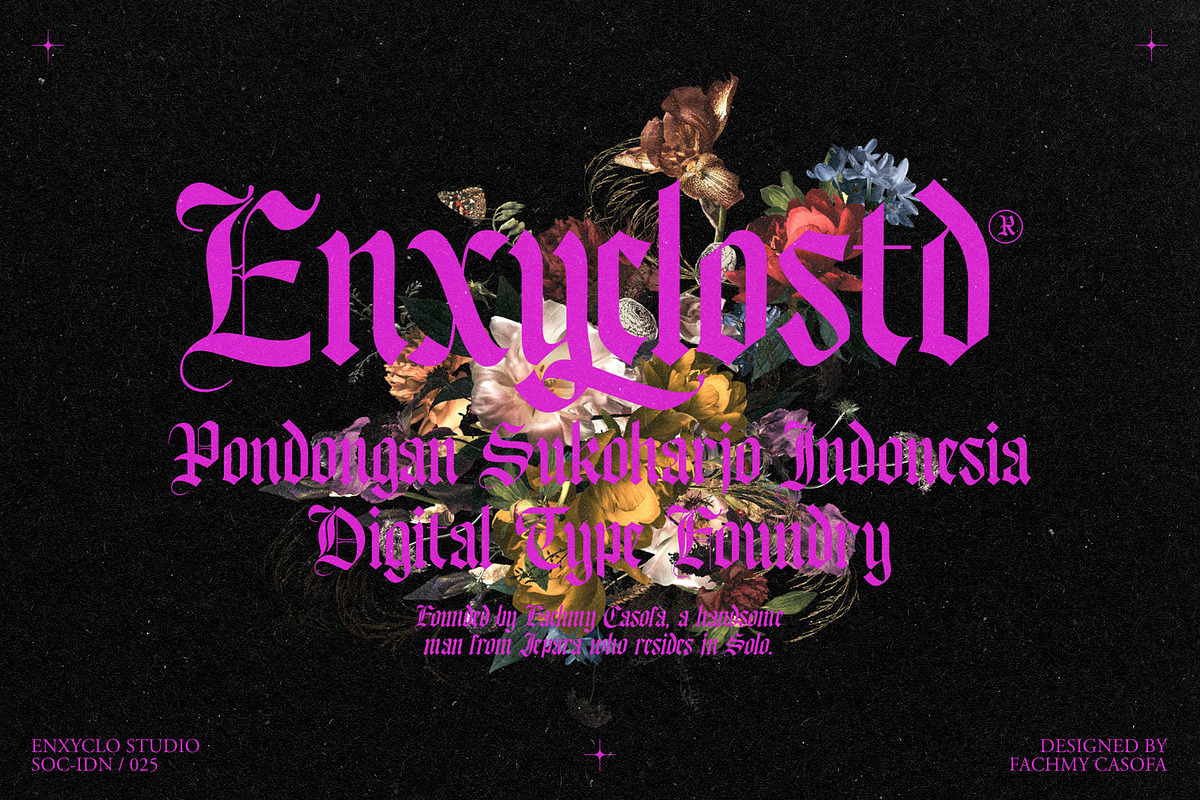 Bageshron Blackletter Font Family, a Blackletter Font by Enxyclo Studio (Photo 5 of 27)