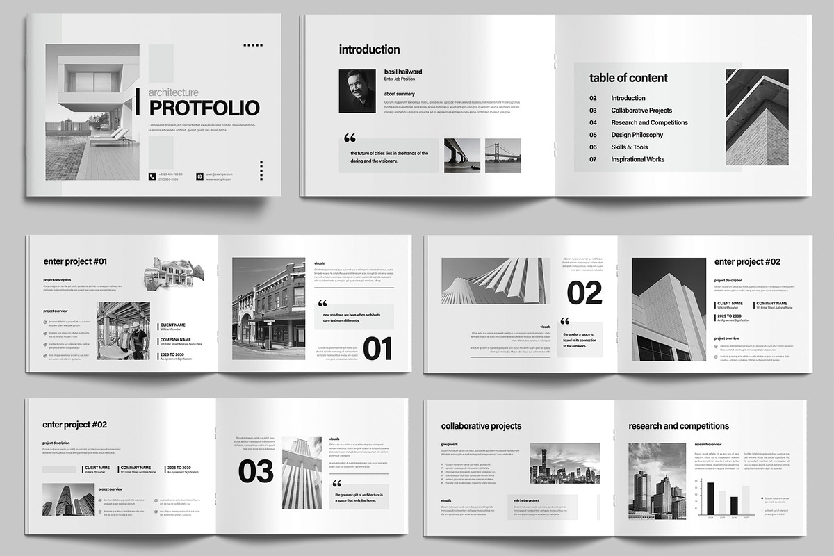 Modern Architecture Portfolio Layout, a Brochure Template by MightyDesign (Photo 1 of 9)