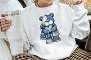 Christmas Winter Blue Snowman Clipar, an Illustration by Sublimation Artist (Thumbnail 4 of 6)