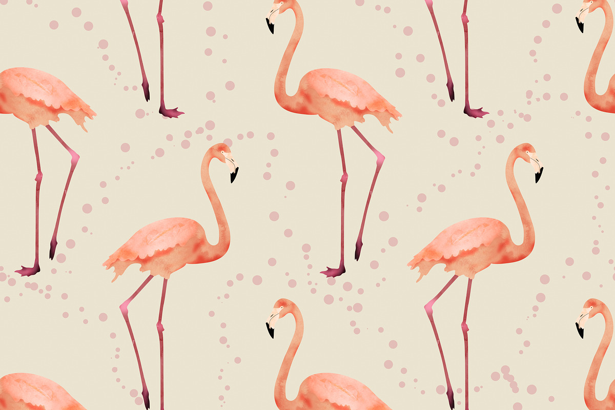 The Flamingo Dance pearl, a Pattern Graphic by Cesar Torres