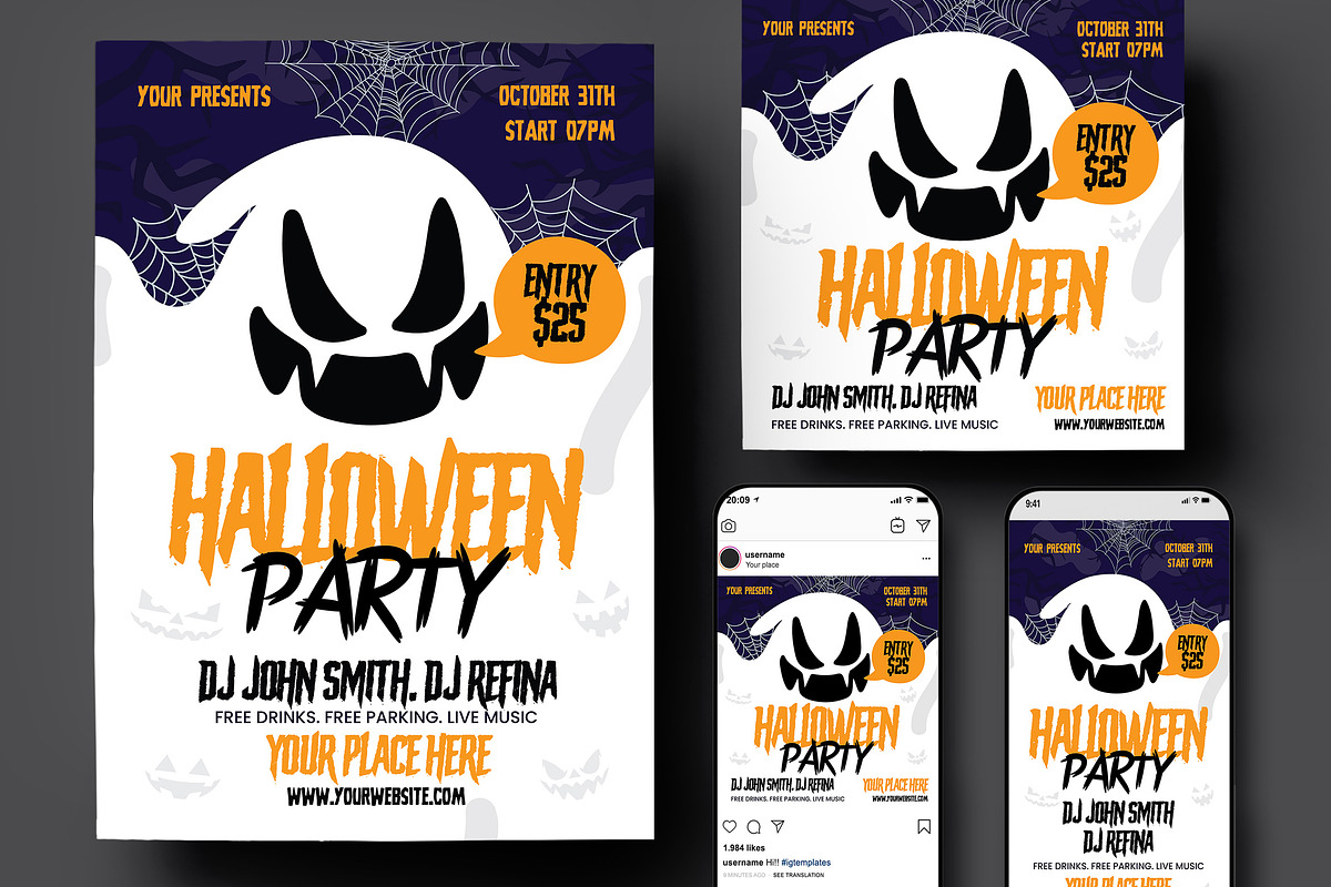 Halloween Flyer, a Flyer Template by Creativestoree (Photo 1 of 5)