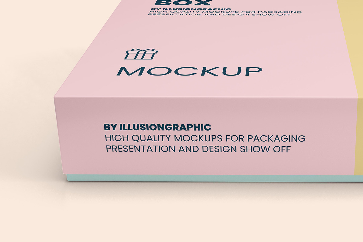 Square Box with Lid Mockups 10 Views, a Packaging Mockup by Illusiongraphic (Photo 17 of 21)