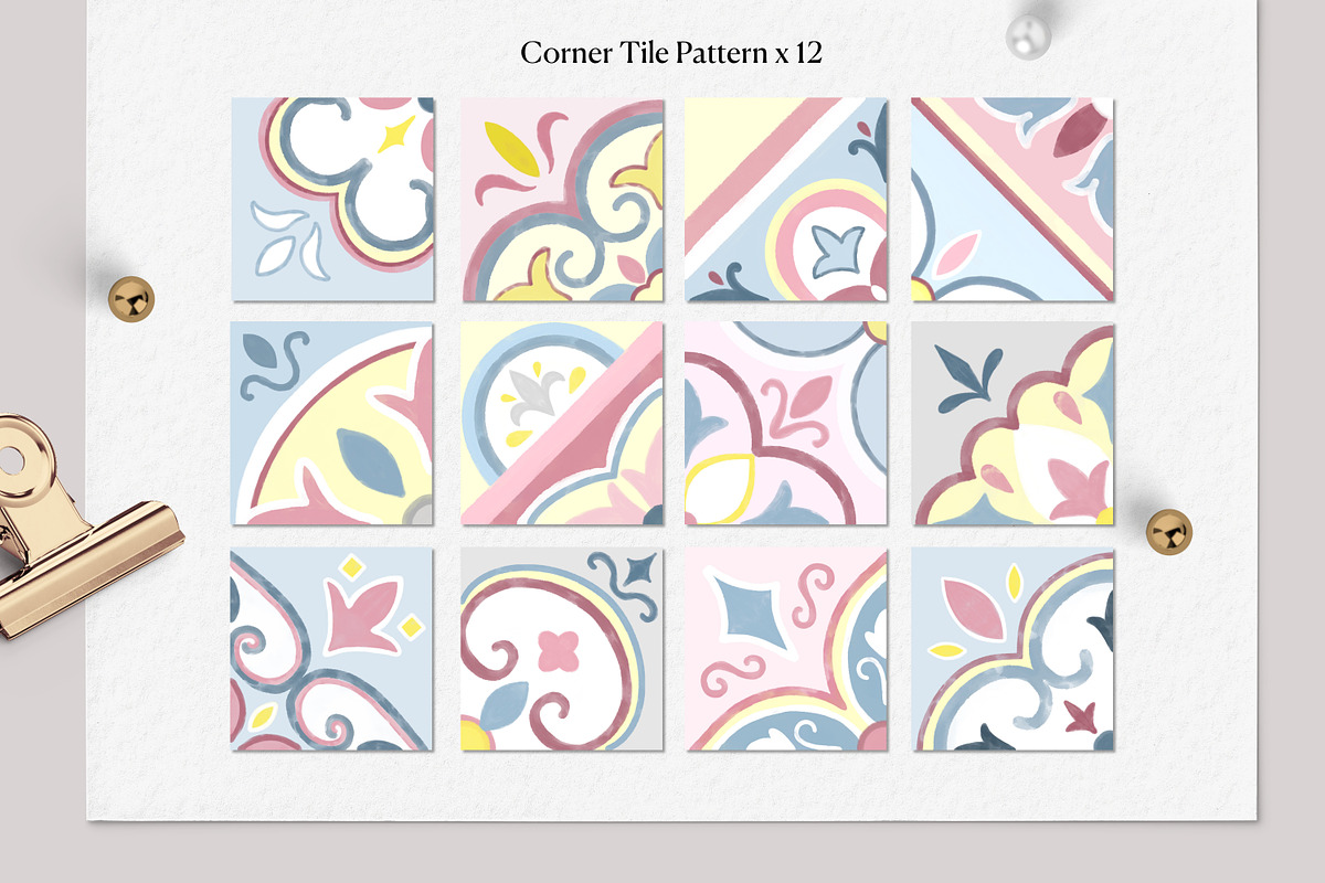 Watercolor Pastel Tile Pattern, a Pattern Graphic by Rachel Art Studio (Photo 4 of 10)