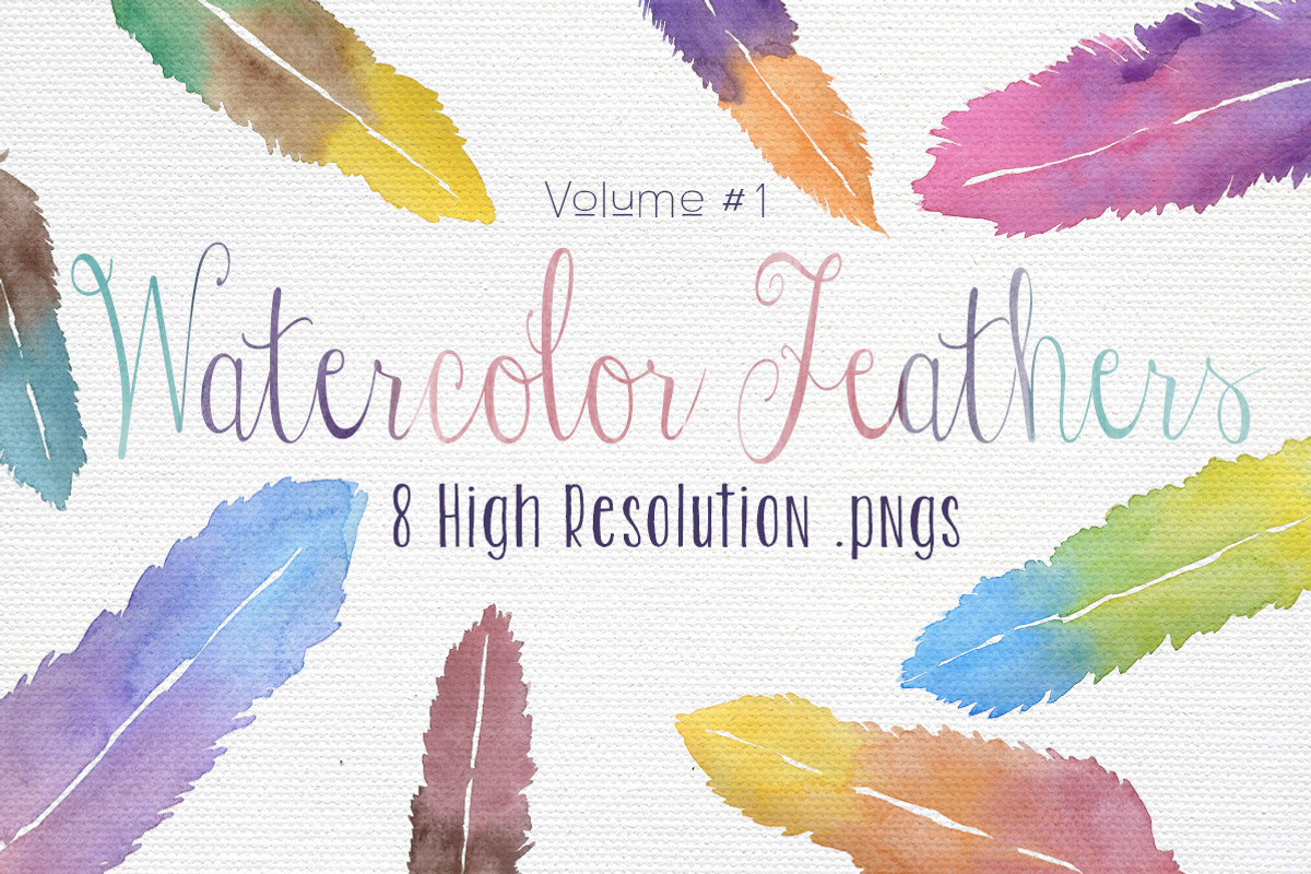 Watercolor Feathers Vol #1, a Texture Graphic by Studio Elle Squared (Photo 1 of 4)