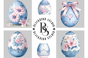 Watercolor Easter Eggs Clipart, an Illustration by Black Bird Studio (Thumbnail 5 of 5)