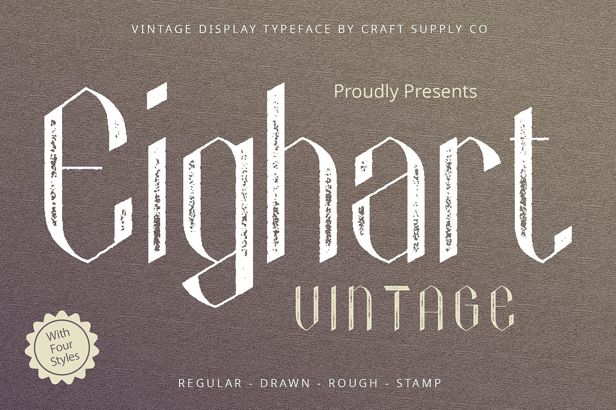 Eighart Vintage, a Sans Serif Font by Craft Supply Co. (Photo 1 of 8)