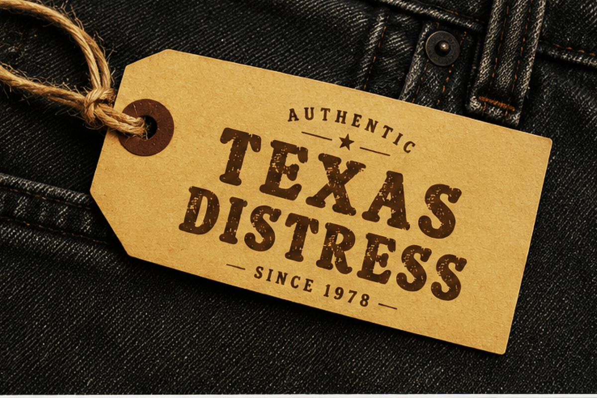 Texas Distress Vintage Font, a Slab Serif Font by Fourteen Letter (Photo 4 of 6)