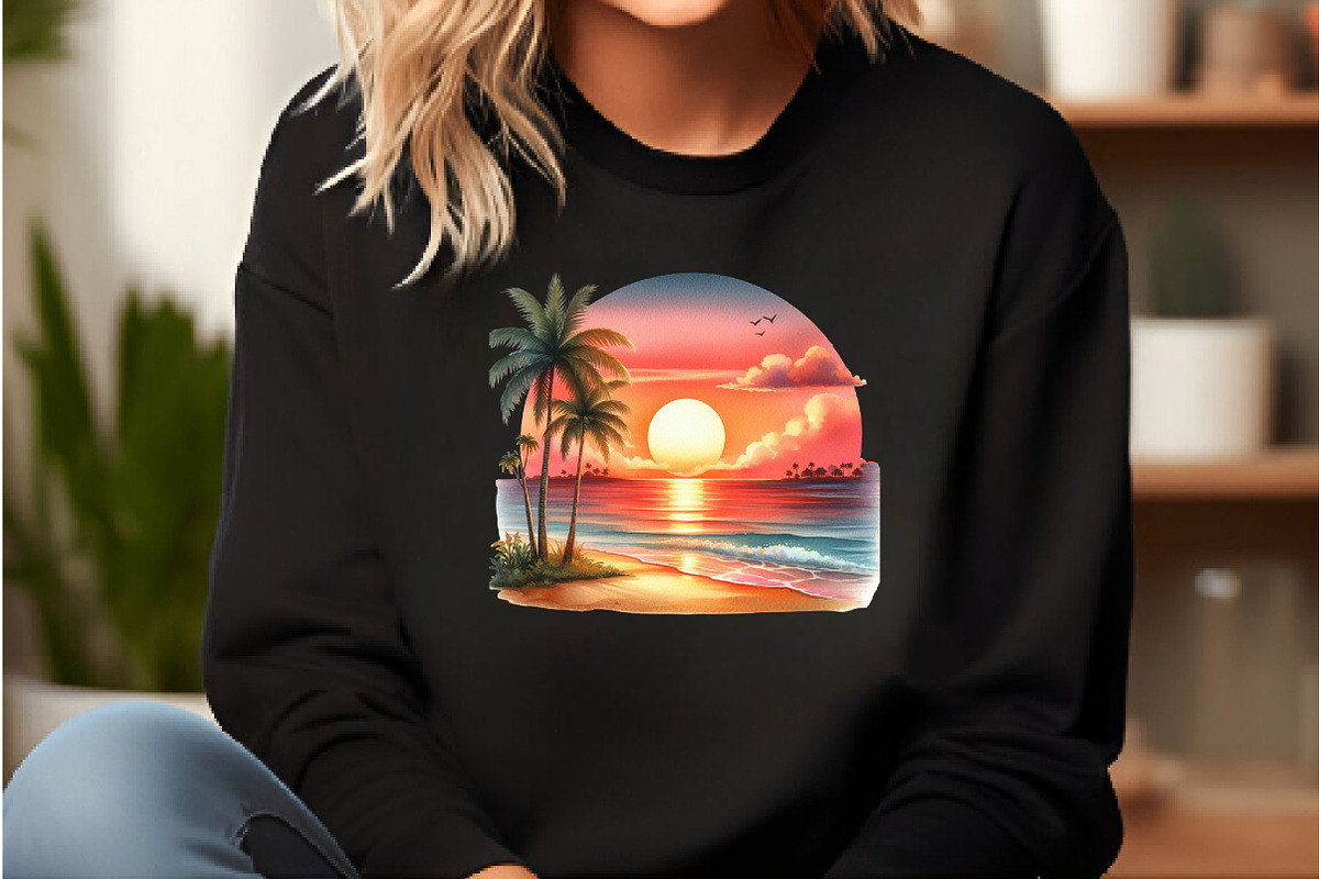 Watercolor Summer Beach Views PNG, an Illustration by DreamCafeArt (Photo 6 of 8)