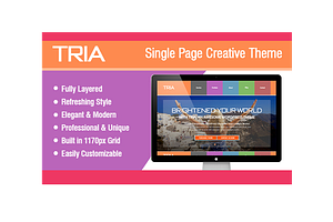 TRIA - Single Page PSD Theme