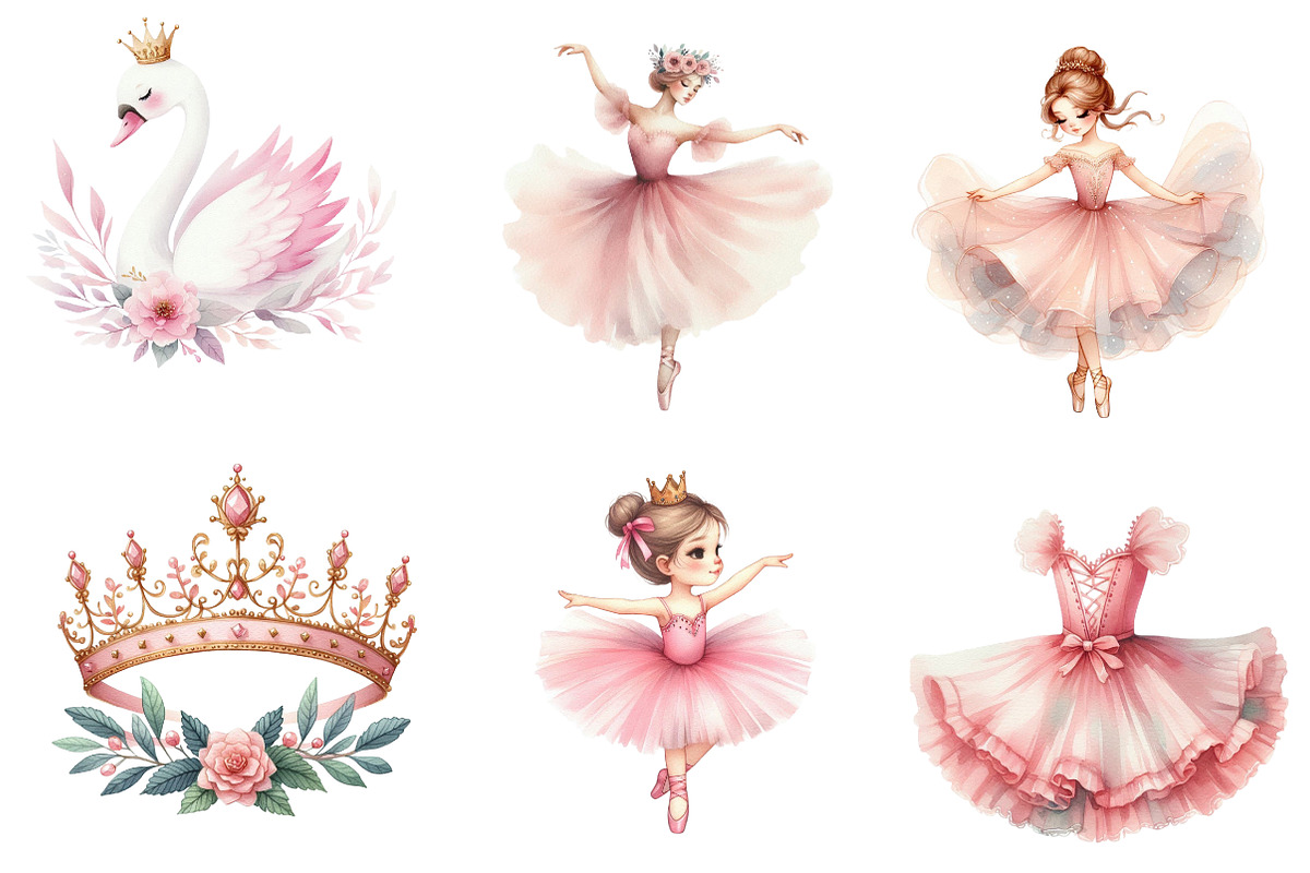 Ballerina Watercolor Clipart, an Illustration by CreationArt (Photo 5 of 5)