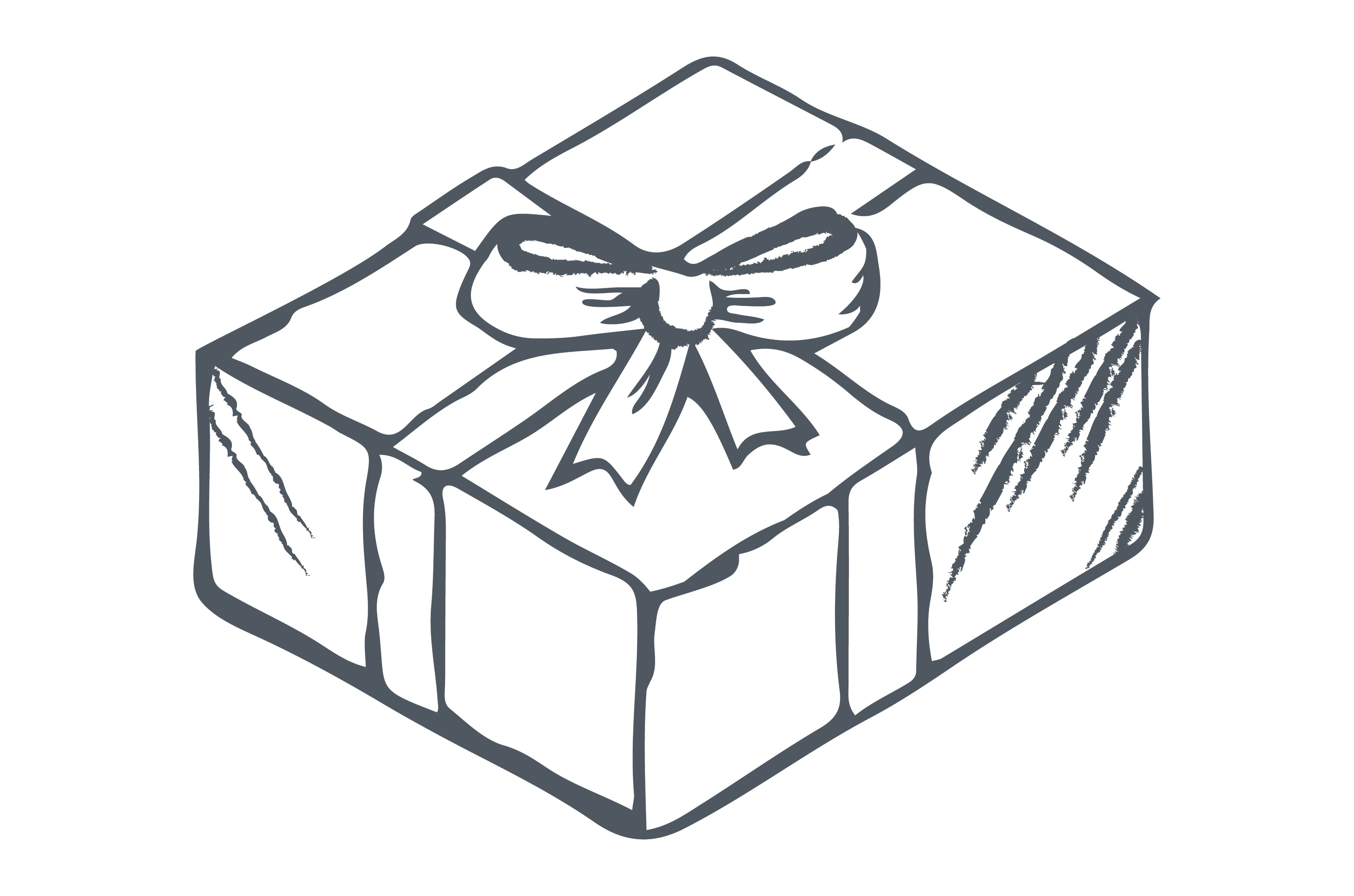 Hand Drawn Contour of Box Tied by, a Decorative Illustration by robuart