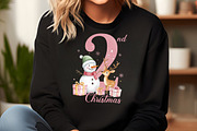 Pink Snowman Baby Second Christmas, an Illustration by Craft Nest (Thumbnail 3 of 6)