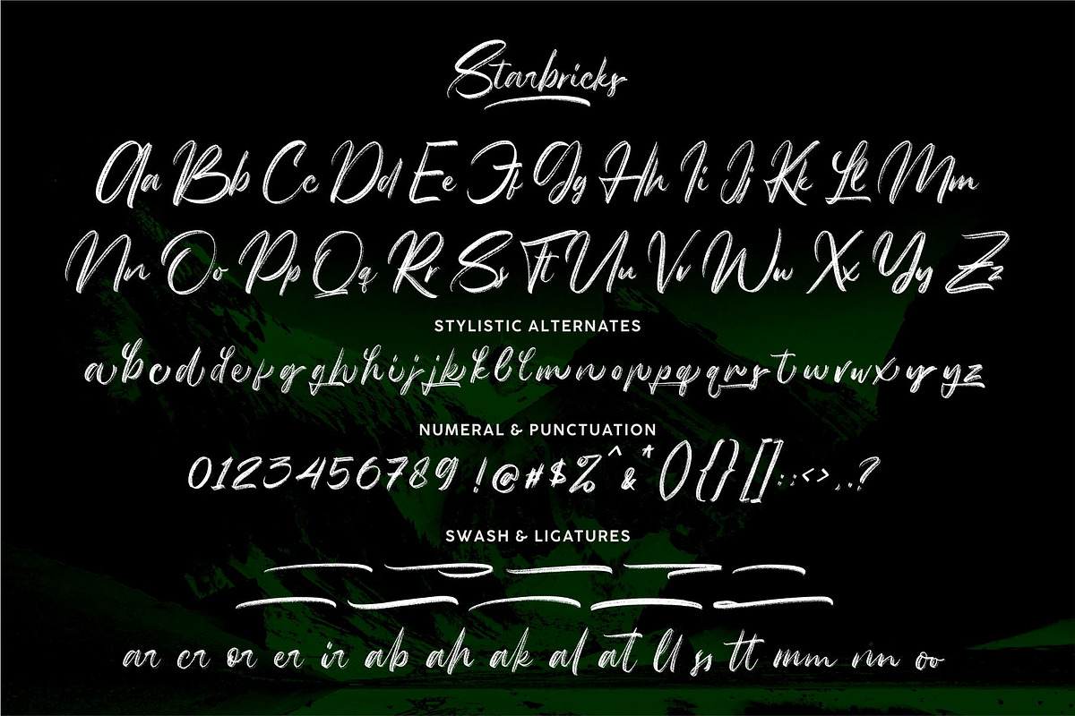 Starbricks - Handbrush Font preview 8