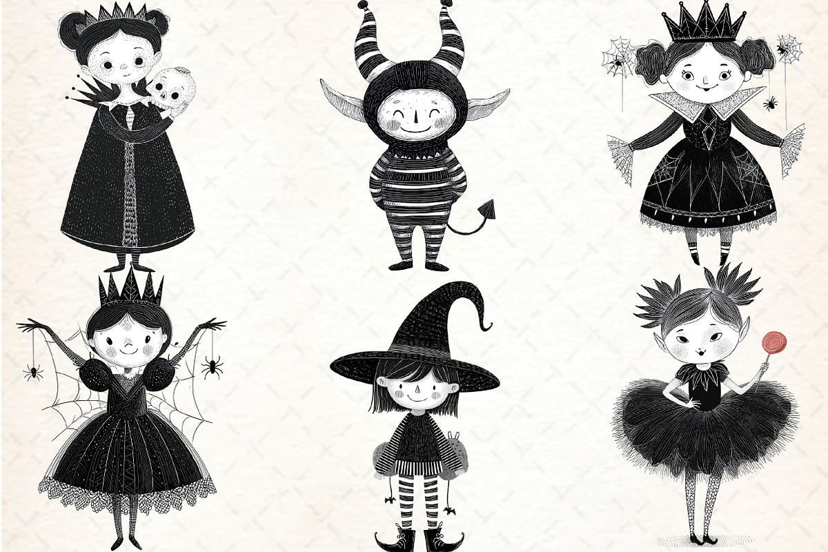 Whimsical Gothic Vampire Dolls Clipa, an Illustration by DreamCafeArt (Photo 6 of 8)