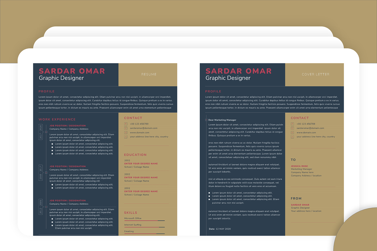 Minimal Design CV Template, a Resume Template by infobrother.com