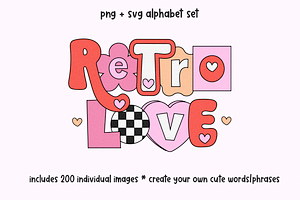 Retro Valentine's Day Alphabet Set