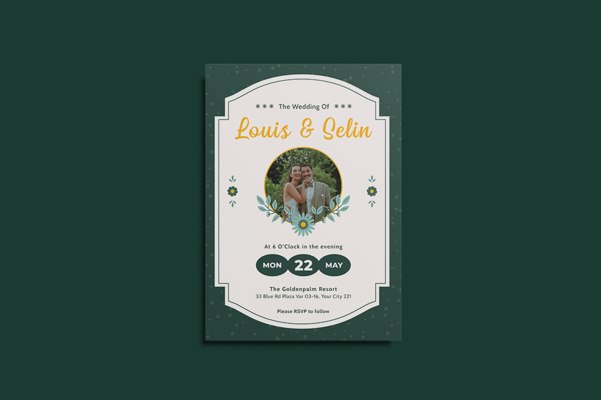 Elegant Wedding Invitation Template, an Invitation Template by iDoodle Studio (Photo 3 of 3)