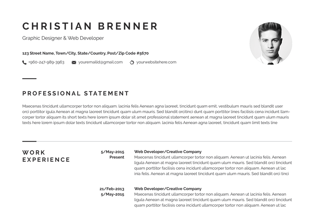 Minimal Resume Template 4 Pages, a Resume Template by White Graphic (Photo 5 of 9)