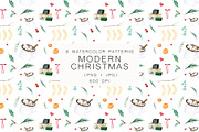 Watercolor Modern Christmas, a Seasonal Illustration by LeriaArt watercolor (Thumbnail 14 of 17)