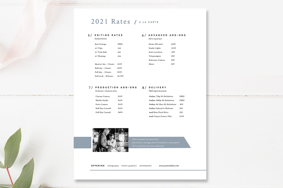 Videographer Pricing Guide Set, a Flyer Template by By Stephanie Design