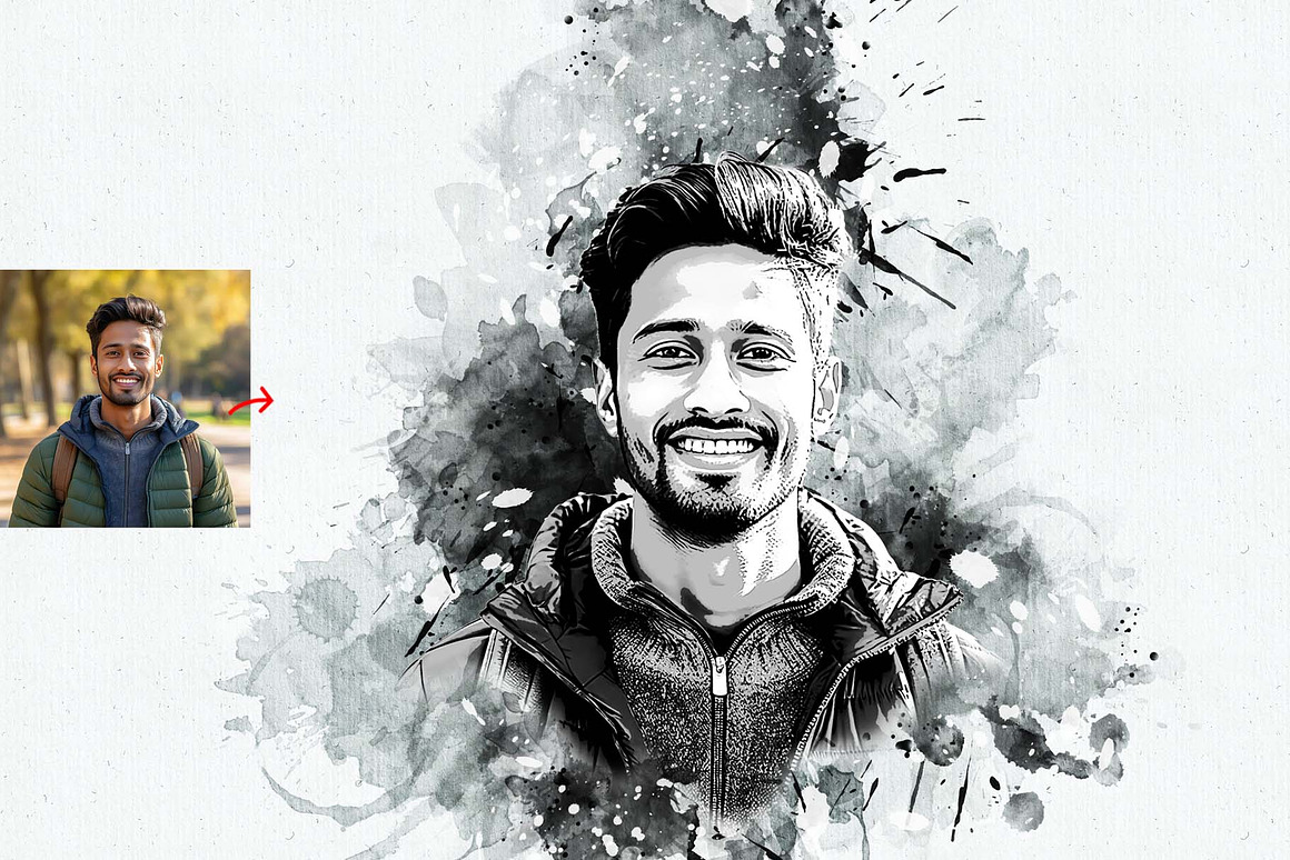 Photo to Ink Art Photoshop Action, an Action Add-On by MRI STUDIO (Photo 5 of 10)