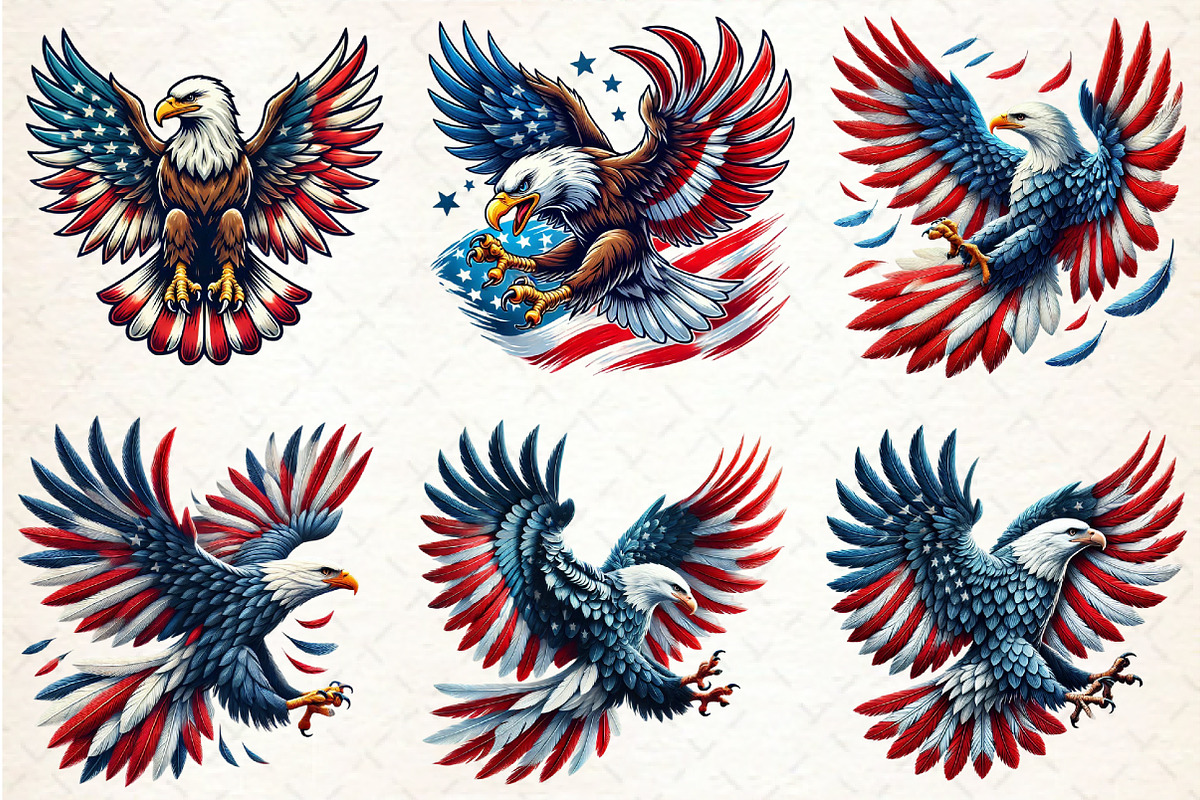 4th of July American Eagle Clipart, a Seasonal Illustration by Rose Art (Photo 3 of 6)