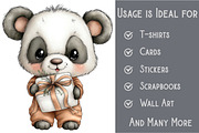 Whimsical Christmas Panda Clipart, an Illustration by Pixels.Craft (Thumbnail 3 of 6)
