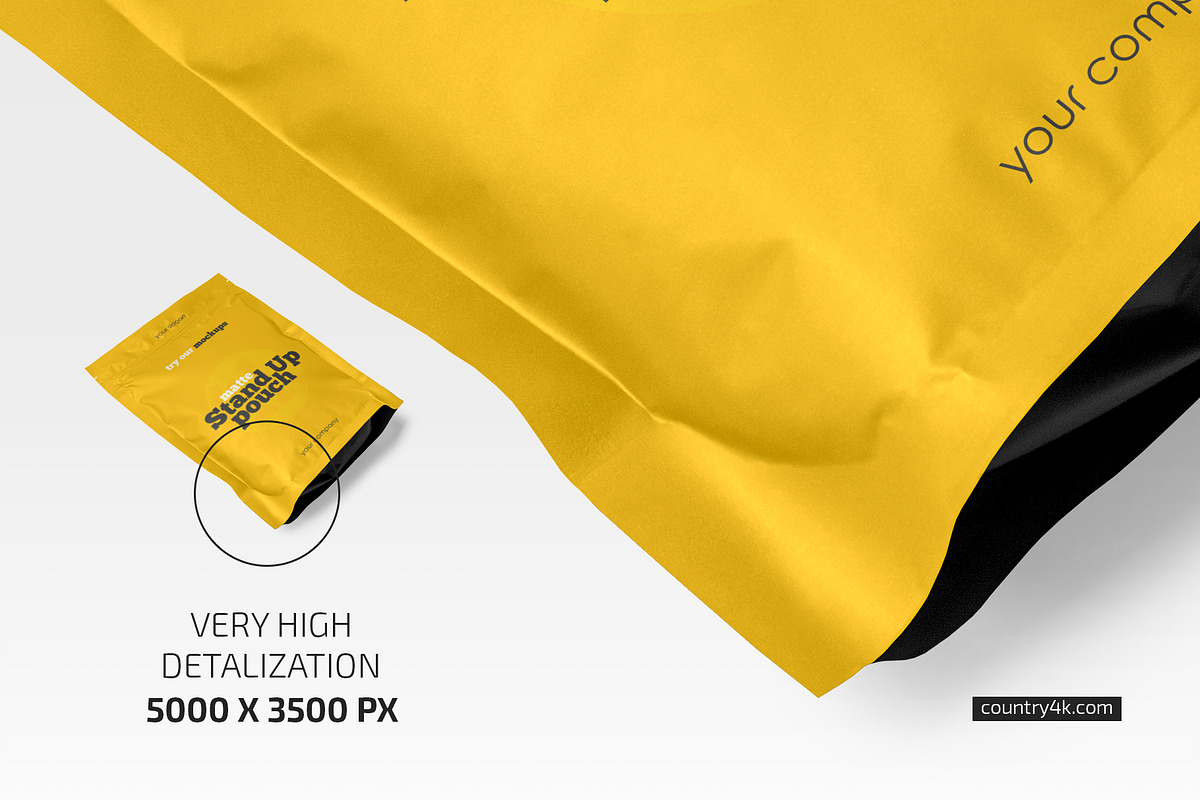 Matte Stand-Up Pouch Mockup Set, a Cups & Container Mockup by Country4k (Photo 3 of 4)