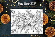 New Year 2024 - Coloring book, a Decorative Illustration by ChristinaDesigns (Thumbnail 1 of 6)