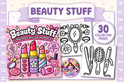 Beauty Stuff Coloring Book, a Decorative Illustration by HueNestify (Thumbnail 1 of 4)