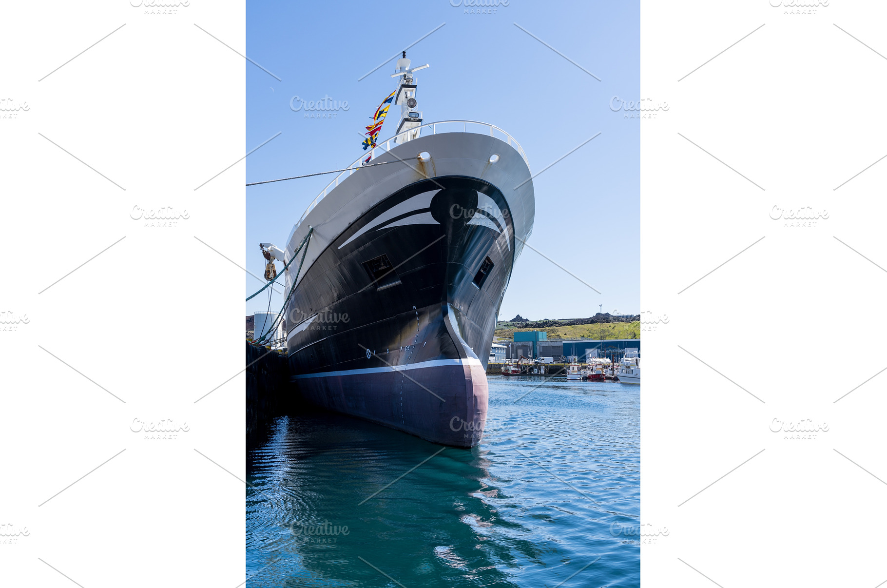Large arctic fishing trawler docked, a Nature Photo by Backyard Stock