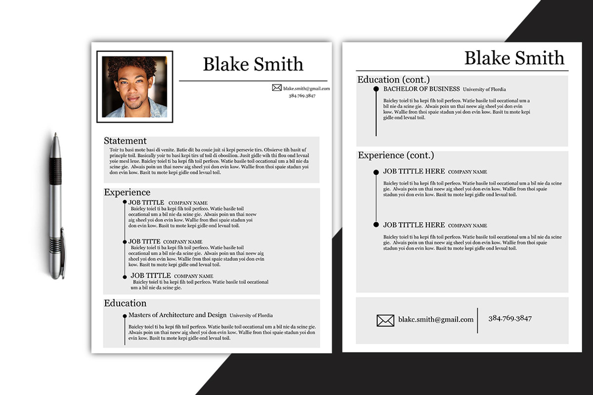 Modern Blake Resume, a Resume Template by Jo-Lou Design (Photo 2 of 3)
