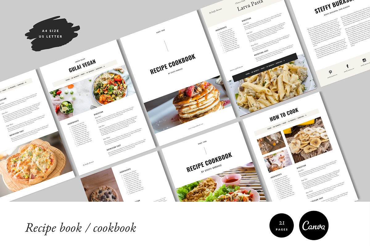 Canva Recipe Book / Cookbook, a Brochure Template by Occy Design (Photo 1 of 12)