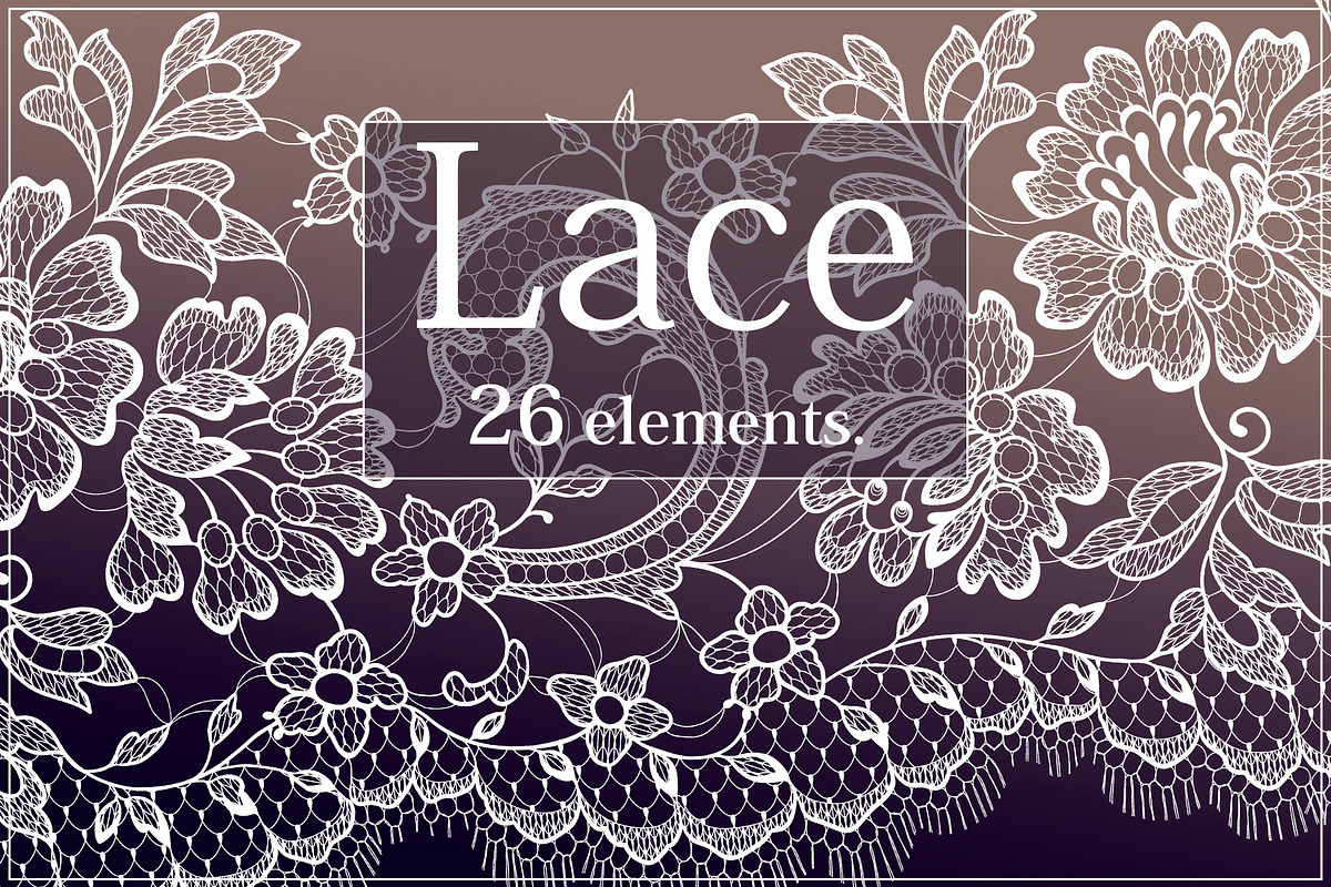Lace seamless ribbons, cliparts., a Pattern Graphic by Ajuga (Photo 1 of 7)