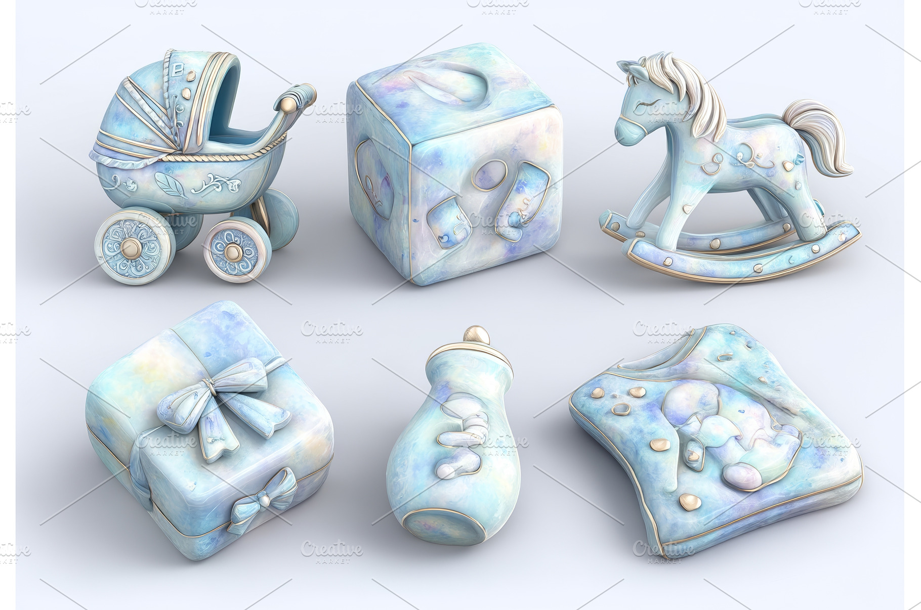A set of clipart for a newborn baby, a Background Photo by ZinetroN