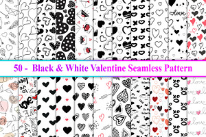 Monochrome Valentine Pattern, a Pattern Graphic by Digital Studio