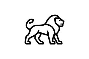 Lion Outline Logo, a Branding & Logo Template by Vectorium Studio