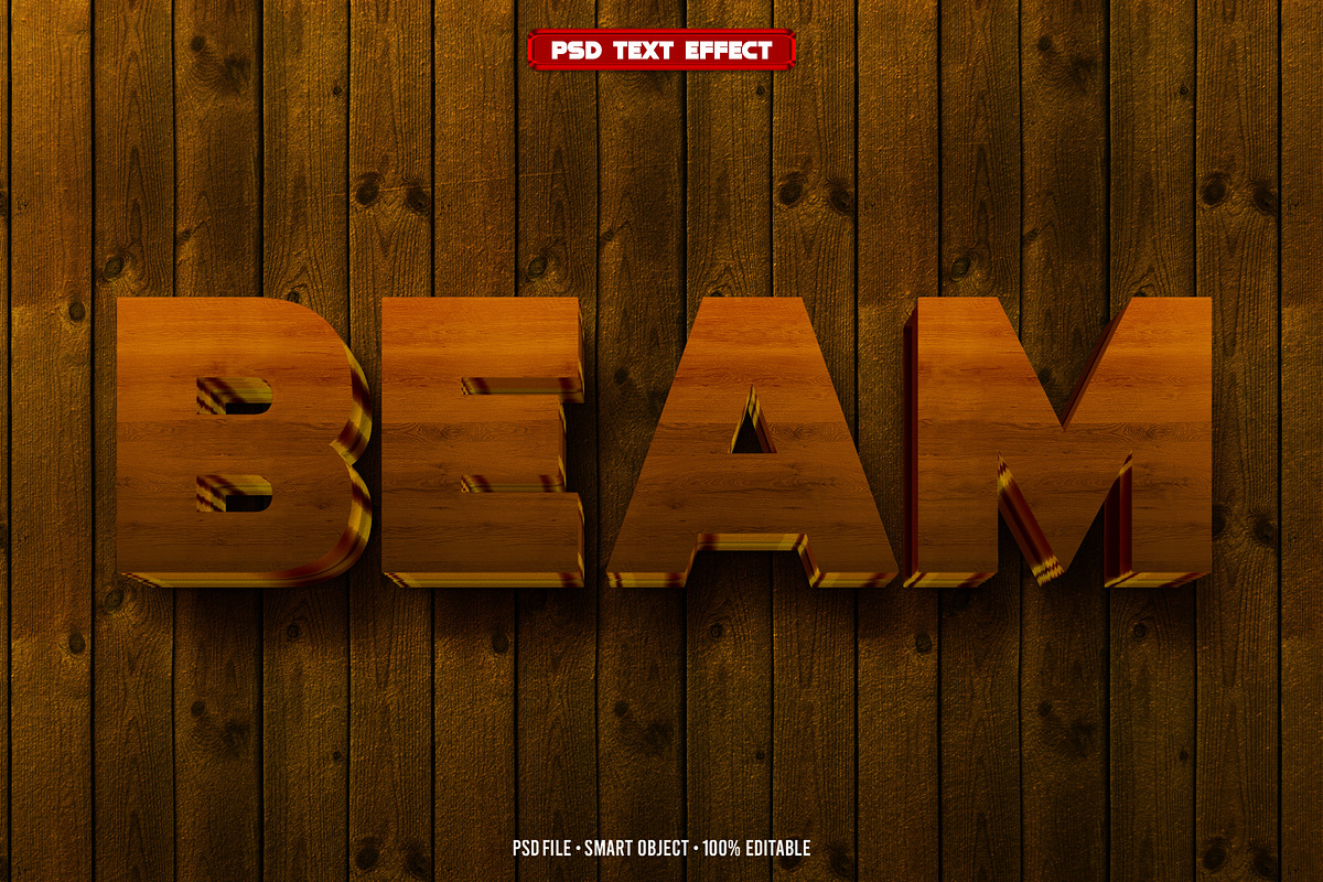 Beam 3D editable text effect, a Layer Style Add-On by Hello Muh (Photo 1 of 2)
