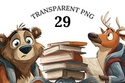 School Animal Clipart Set, an Animal Illustration by Pati Charm Studio (Thumbnail 1 of 7)
